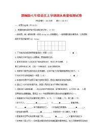 人教部编版七年级语文上册 第一学期期末复习质量综合检测试题测试卷 (55)