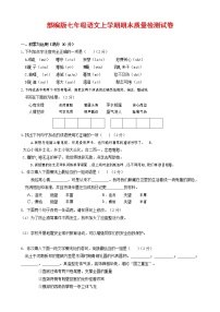 人教部编版七年级语文上册 第一学期期末复习质量综合检测试题测试卷 (170)