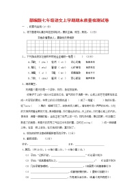 人教部编版七年级语文上册 第一学期期末复习质量综合检测试题测试卷 (199)