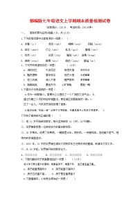 人教部编版七年级语文上册 第一学期期末复习质量综合检测试题测试卷 (147)
