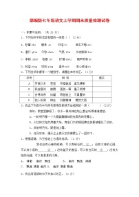人教部编版七年级语文上册第一学期期末复习质量综合检测试题测试卷 (110)
