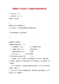 人教部编版七年级语文上册第一学期期末复习质量综合检测试题测试卷 (184)