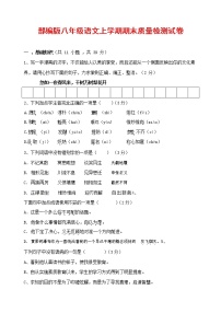 人教部编版八年级语文上册 第一学期期末考试复习质量综合检测试题测试卷 (122)