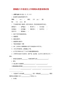人教部编版八年级语文上册 第一学期期末考试复习质量综合检测试题测试卷 (104)
