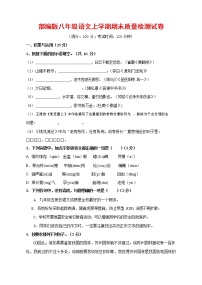 人教部编版八年级语文上册 第一学期期末考试复习质量综合检测试题测试卷 (194)