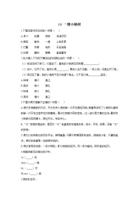 初中语文人教部编版七年级下册19* 一棵小桃树达标测试