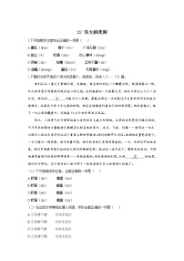 初中语文人教部编版七年级下册第六单元22 伟大的悲剧随堂练习题