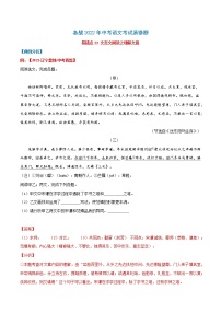 易错点22文言文阅读之理解文意-备战2022年中考语文考试易错题