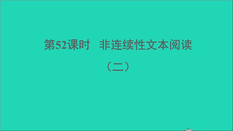 中考语文阅读第52课时非连续性文本阅读二课堂讲本课件第1页
