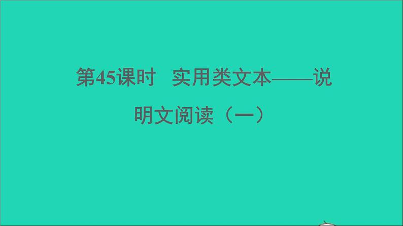 中考语文阅读第45课时实用类文本__说明文阅读一课堂讲本课件01