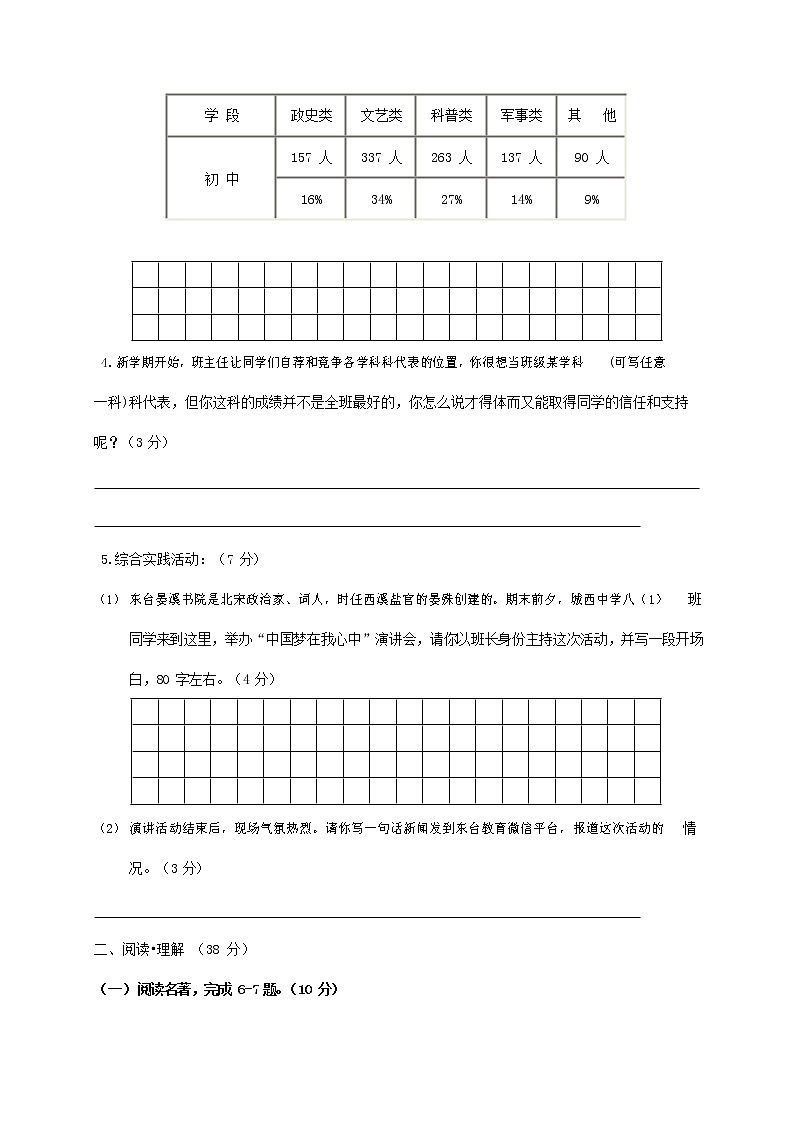 人教部编版八年级语文上册 第一学期期末考试复习质量综合模拟检测试题测试卷 (149)第2页