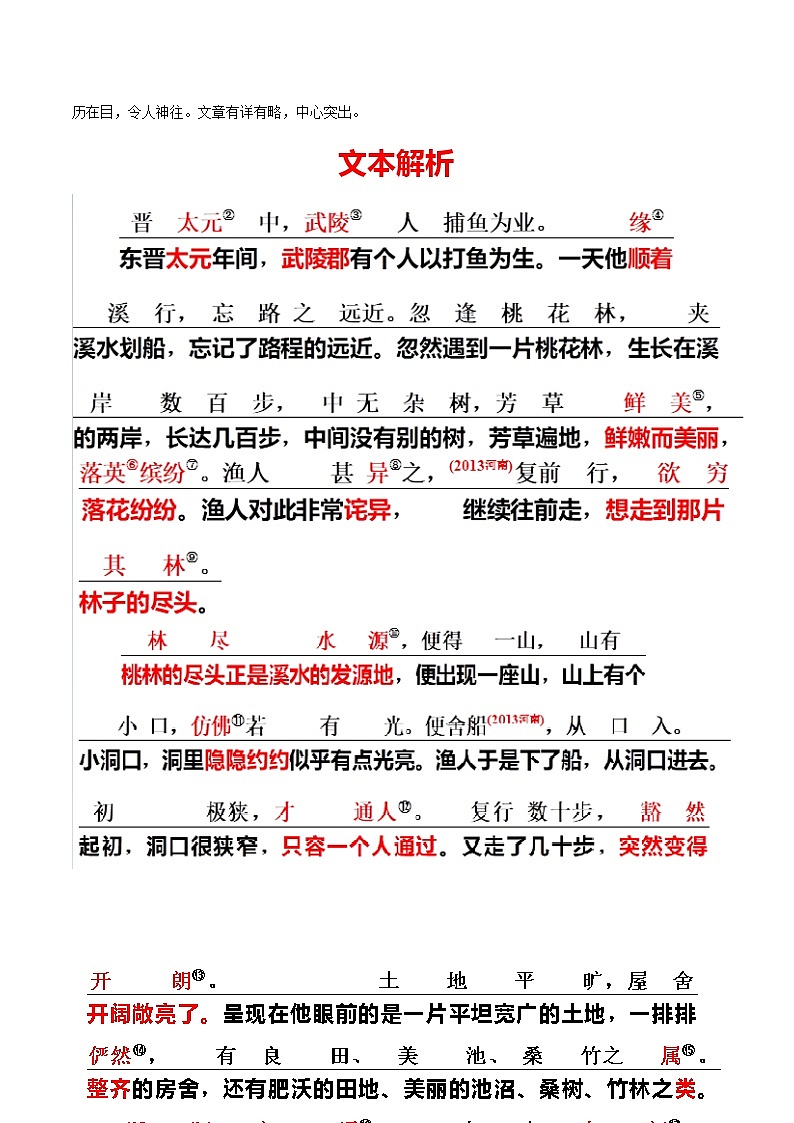 10 八下《桃花源记》-2022年中考语文21篇文言文记诵必背（解析版）第2页