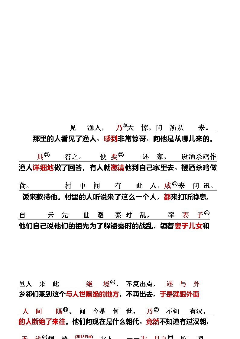 10 八下《桃花源记》-2022年中考语文21篇文言文记诵必背（解析版）第3页