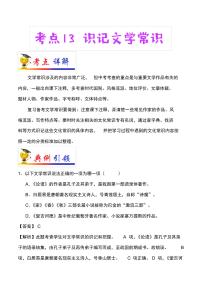2022届中考语文总复习考点一遍过含解析答案：考点13