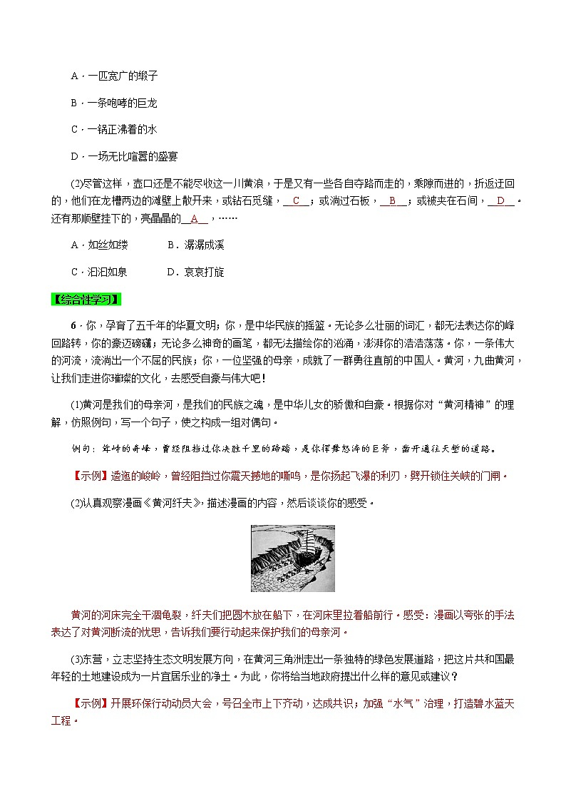 第17课 壶口瀑布 （解析版）-八年级下册语文同步精品练习本（部编版）第2页