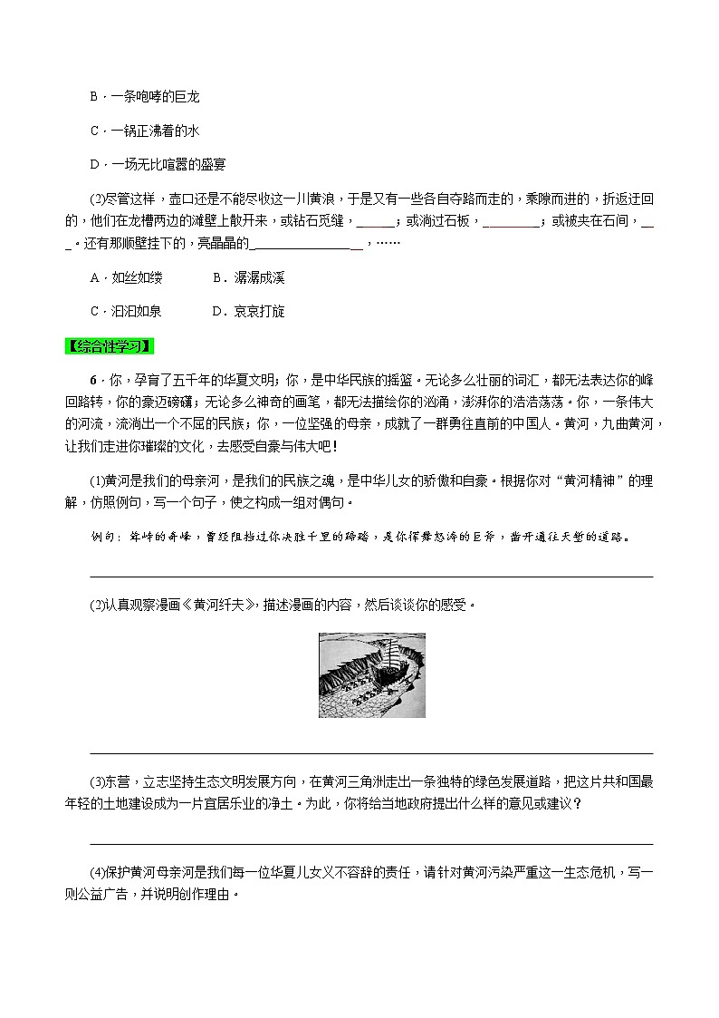 第17课 壶口瀑布 （原卷版）-八年级下册语文同步精品练习本（部编版）第2页