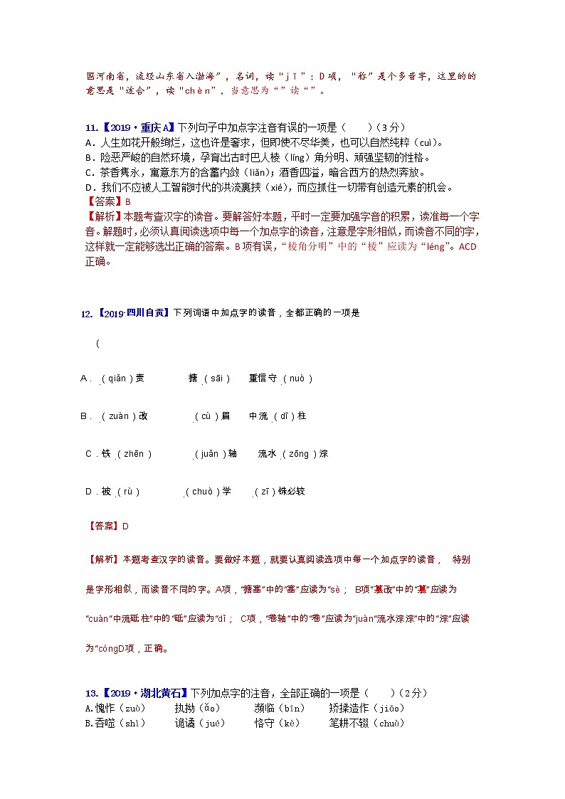 专题一 字音字形：字音第2页
