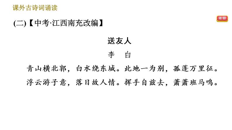 人教版八年级下册语文 第6单元 课外古诗词诵读 习题课件第8页