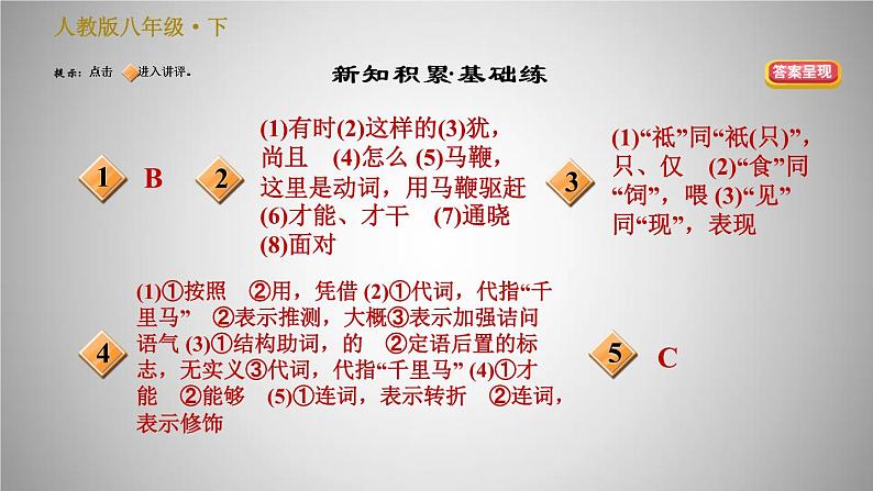 人教版八年级下册语文 第6单元 23.马　说 习题课件第2页