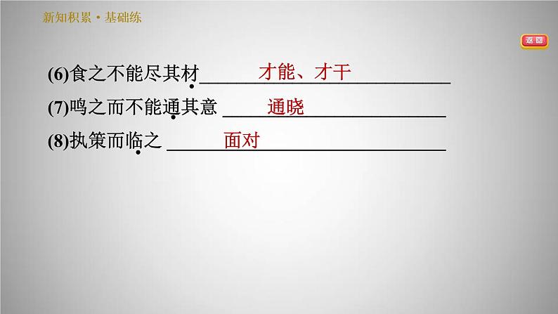 人教版八年级下册语文 第6单元 23.马　说 习题课件第7页