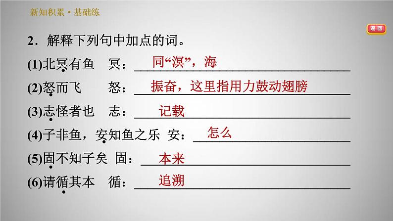 人教版八年级下册语文 第6单元 21.《庄子》二则 习题课件第5页