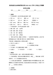 2020-2021学年陕西省西安市碑林区教育局七年级上学期期末语文试题（含答案与解析）