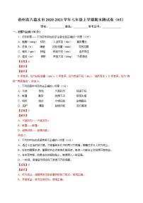 2020-2021学年六盘水市语文七年级上学期期末测试卷03卷（含答案与解析）