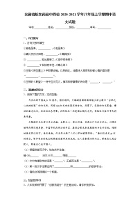 2020-2021学年安徽省皖东南初中四校八年级上学期期中语文试题（含答案与解析）