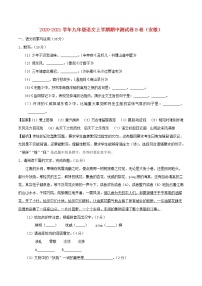 2020-2021学年安徽省九年级上学期语文期中测试卷B卷（含答案与解析）