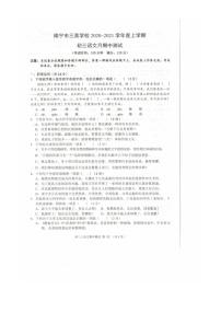 南宁市三美学校2020-2021学年度九年级上学期语文期中测试卷（图片版含答案）