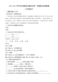 2021-2022学年河北省廊坊市霸州市九年级上册期末考试语文试卷（含答案与解析）