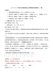 2020-2021学年云南省九年级上学期语文期末测试卷01卷（含答案与解析）
