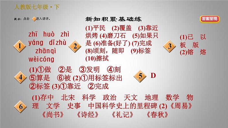 人教版七年级下册语文 第6单元 25.活板 习题课件第2页
