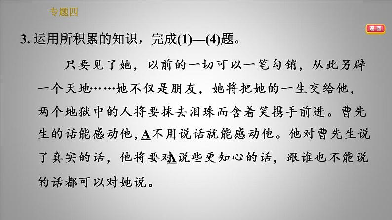 人教版七年级下册语文 期末专题训练 4.专题四 名著阅读 习题课件第6页