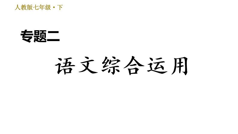 人教版七年级下册语文 期末专题训练 2.专题二 语文综合运用 习题课件第1页