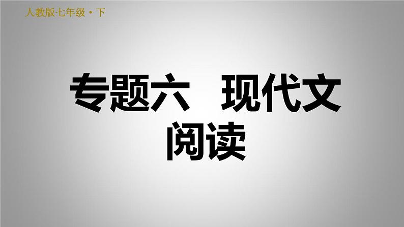 人教版七年级下册语文 期末专题训练 6.专题六 现代文阅读 习题课件第1页