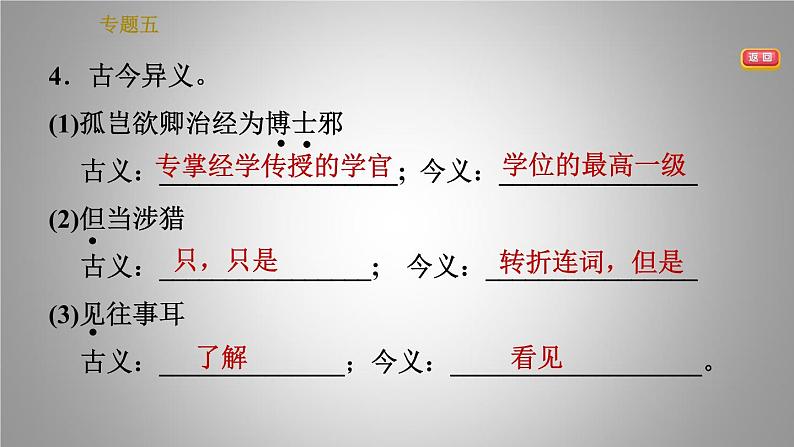 人教版七年级下册语文 期末专题训练 5.专题五 文言文知识梳理 习题课件第6页