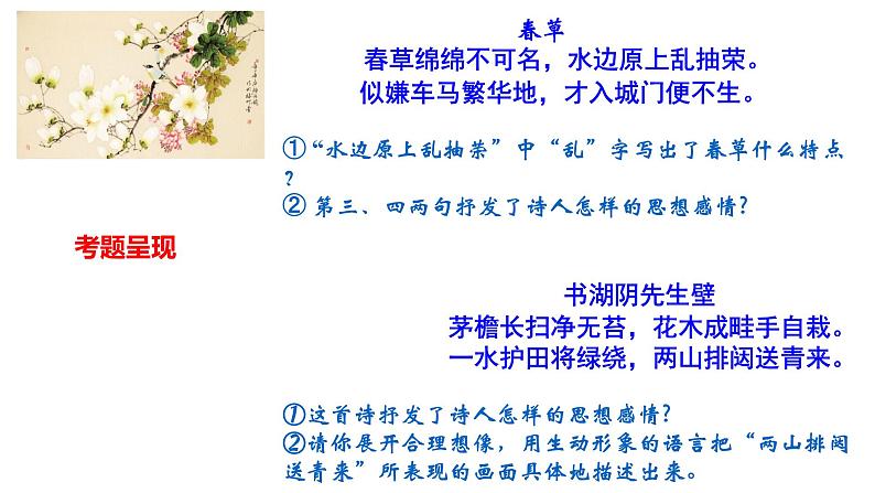 2022年中考语文二轮专题复习：古诗词鉴赏——景物分析（共28张PPT）第3页
