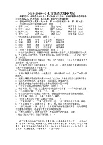 新疆生产建设兵团农八师一四三团第一中学2018-2019学年七年级下学期期中语文01（含答案）试题
