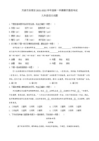 天津市东丽区2021-2022学年九年级上学期期末模拟考试语文试题（word版 含答案）