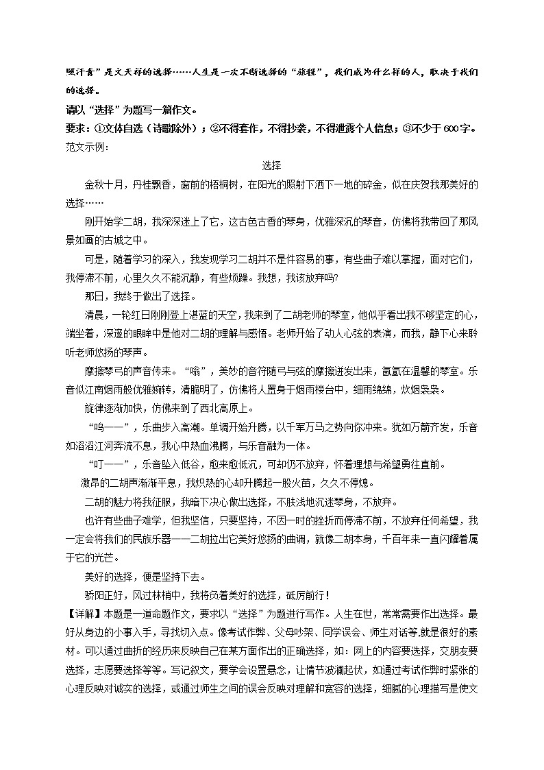 主题18 这，是我的选择-备战2022年中考作文新意榜中榜第2页