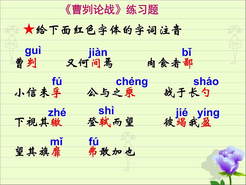 2022年中考语文一轮复习：文言文《曹刿论战》课件（共21张PPT）01