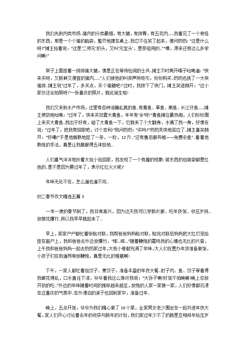 初二春节作文精选五篇第2页