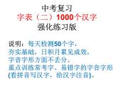 2022年中考复习 字表二 1000个汉字强化练习版课件（117张PPT）