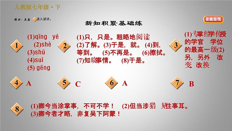 人教版七年级下册语文习题课件 4.孙权劝学 43张PPT第2页