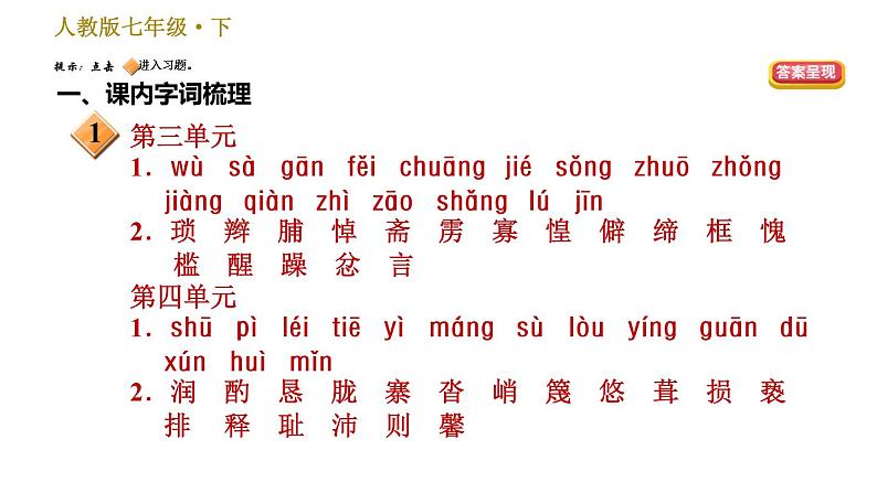 七年级语文部编版下册课件 专题一  字音字形 26张PPT第3页