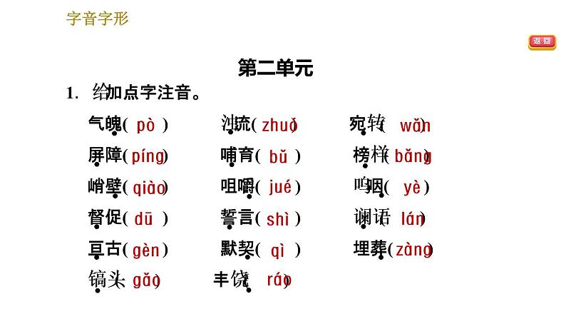 七年级语文部编版下册课件 专题一  字音字形 26张PPT第8页