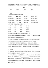 河南省洛阳市伊川县2021-2022学年七年级上学期期末语文试题（word版 含答案）