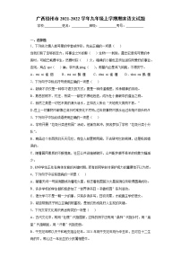 广西梧州市2021-2022学年九年级上学期期末语文试题（word版 含答案）