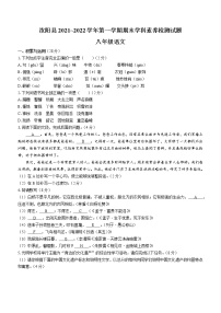 河南省洛阳市汝阳县2021-2022学年八年级上学期期末语文试题（word版 含答案）